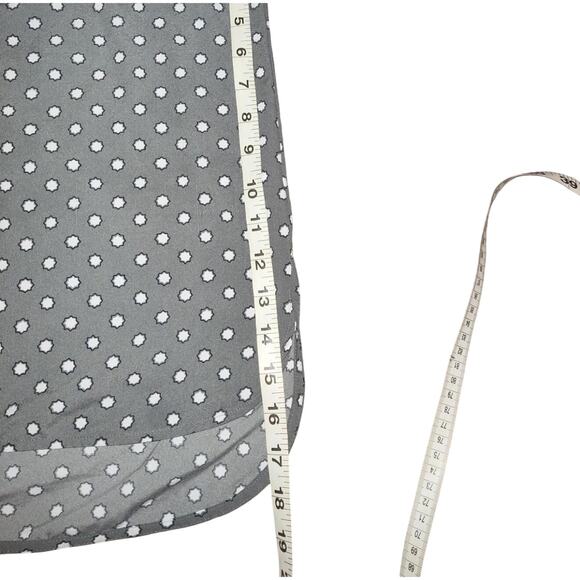 Merona Gray White Star Sleeveless Sheer Blouse Shell Women’s Size L - Picture 5 of 5